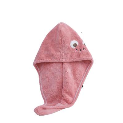 China Sustainable Head Wrap Hair Dryer Hat Turban Microfiber Terry Hair Dryer Towel Hat for sale