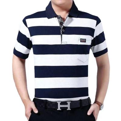 China Anti-pilling Men's Striped Logo Oversize Polo Polyester T-shirt for Men's T-shirts with Logo Custom Logo Print for sale