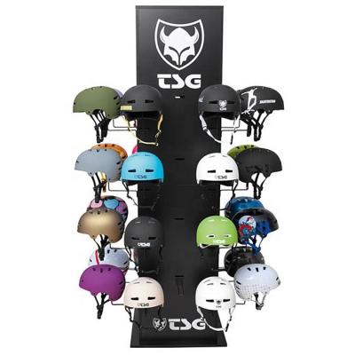 China Helmet Retailer Custom Design Single Sided Metal Helmet 4 Wire Racks Display Rack Auto Parts Show Racks for sale