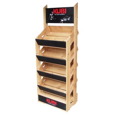 China Professional Sample Making Wooden Stacking Show Promotional Floor Display Rack For Red Wine for sale