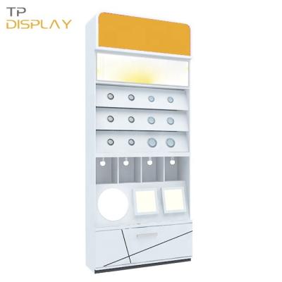 China Light Bulbs Exhibition Rack Wood Material Trade Show Shelving Light Bulbs Display Stand for sale