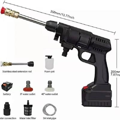 China Plastic Hot Products Portable High Pressure Car Wash Gun With Cordless Rechargeable Battery for sale