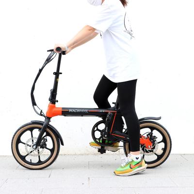 China Customized retro 14 inch 250w 36v by 48v mini safe speed city bike foldable electric bicycle for sale