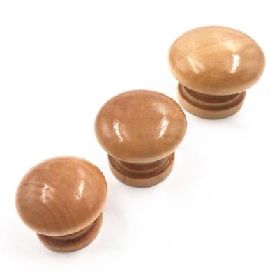 China Wooden Round Cabinet Door Handle Mushroom Log Mushroom Drawer Handle Modern Solid Single Hole Small Handle for sale