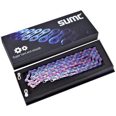 China Colorful Hi-Performance MTB 11 Speed ​​SUMC Bicycle Chain With Silver Bike For Mountain Road Bike Chain for sale