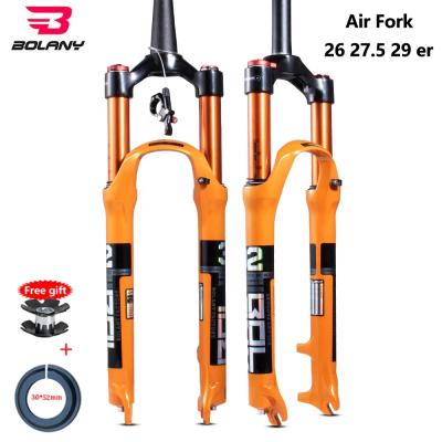 China Bolany MTB Bicycle Fork Magnesium Alloy Air Suspension 26 27.5 29 Inch 32 HL RL100mm Bicycle Fork Lockout Fork Fork Cycling Accessories for sale