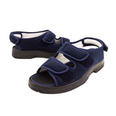 China Adjust Good Quality Fleece Sponge Sandal Adjustable Shoes Navy Color Casual Diabetic Shoes Men for sale