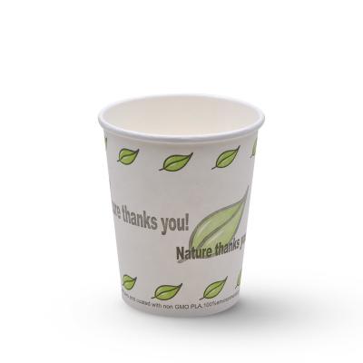 China 100% Eco-friendly design_single wall cup coffee insulation water corrugated paper cups_disposable for sale