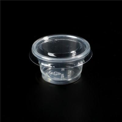 China Disposable PP Material Dessert Sauce Salad 30ml/60ml/100ml Mini Plastic Cup With Llid for sale