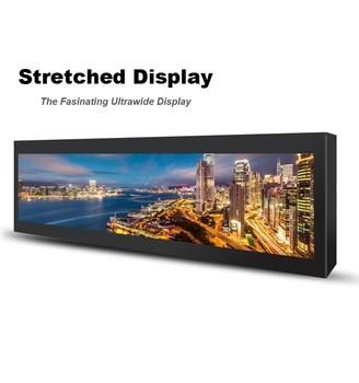 China Commercial Stretched Wall Mount Lcd Display 28 Inch 697.7 * 130.7mm For Subway for sale