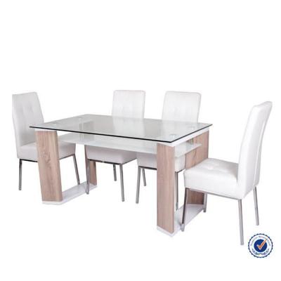 China DINING TABLE cheap modern wooden frame plexiglass dining table for sale