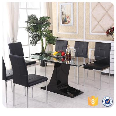 China DINING TABLE Cheap Modern Metal Glass Dining Table Dining Set for sale