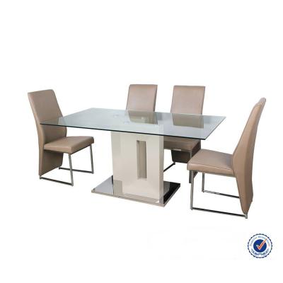 China 6 seater dining table set glass PANEL economic wholesale prices for sale