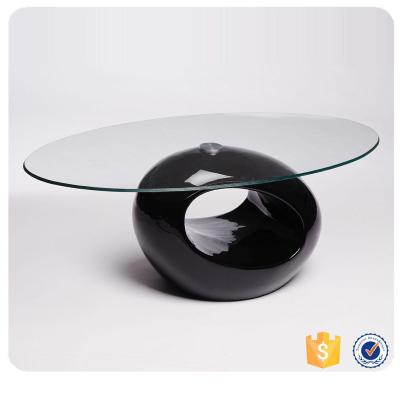 China Hot Selling Coffee Table New Style Modern Glass Coffee Table Black Paint Stainless Steel for sale