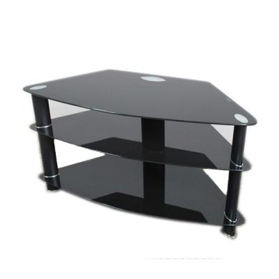 China Modern TV Stand TV Unit , TV Cabinet , Black Cheap Glass Metal TV Stand for sale