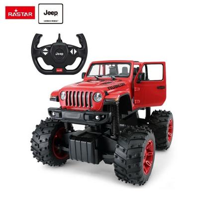 China Plastic jeep rubicon toy RC model RASTAR radio control rc electric climb 4w4 car for sale