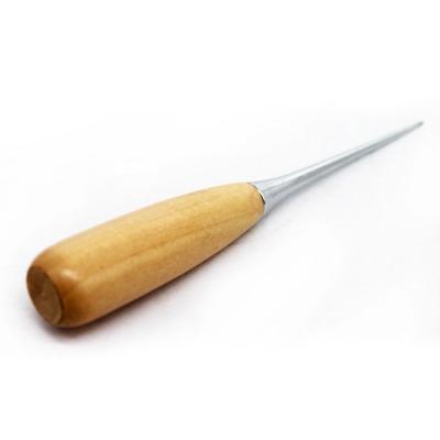 China Measuring Leather Tools Small Round Hole Solid Wood Handle Metal Awl for sale