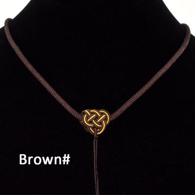 China New Chinese National Hot 26# Gold Sweater Necklace Knot Pendant Lanyard Jewelry Nylon Rope for sale