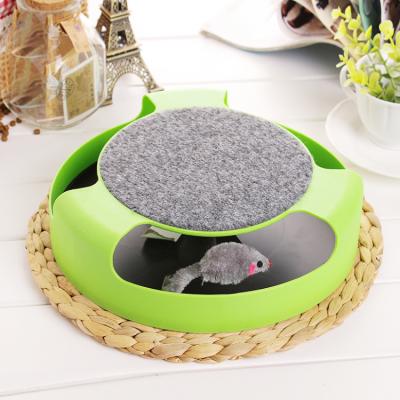 China Viable Pet Cat Turntable Toy For Sale from Cat Catch Mouse Toy Funny Cat Stick Play Plate Toy for sale