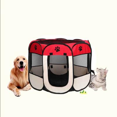 China Wholesale Viable Octagon Oxford Cloth Playpen Dog Cage Indoor Outdoor Exercise Kennel For Dog Cat Foldable Carrier for sale