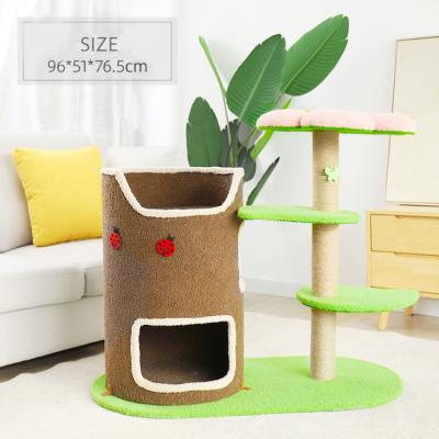 China Modern Stocked Cat Tree Luxury Cat Tree Scratching Post Cat Housing Tree Tower and Scratching Post for sale