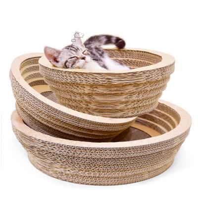 China Stocked Cat Toys Cardboard Cat Bed Comfortable Lounge Liner Factory Customized Cat Toy for sale