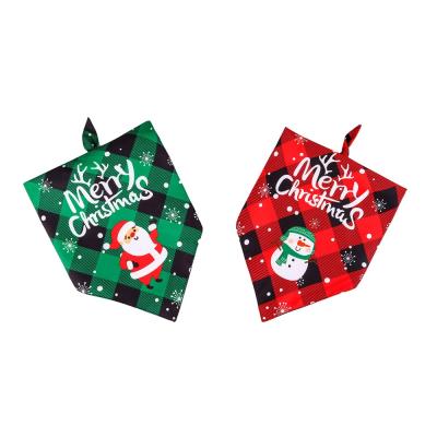 China Wholesale 2021 Hot Sale Viable Christmas Dog Saliva Towel Dog Bandana Triangle Saliva Towel Dog Collar for sale