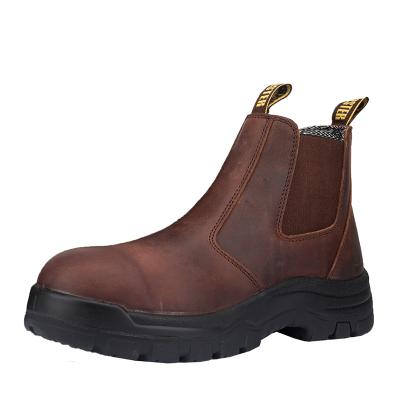 China High Quality Leather Work Boots Laceless Work Boots Without Safety Anti-skid Lace for sale