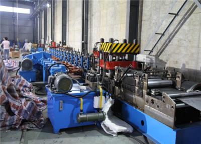 China Two Waves Highway Guardrail Roll Forming Machine 12-15 M/Min Hydraulic Cutter for sale