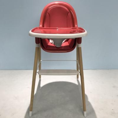 China Safety multifunctional new design sitting solid wood popular baby beech feeding highchair with wooden adjustable tray furniture for sale