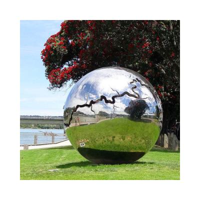 China Europe Wholesale Custom Large Abstract Metal Mirror Polished Spherical Split Stainless Steel Sculpture for sale