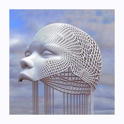 China Large Europe Garden Decor Braided Steel Wire Abstract Stainless Steel Man Figure Sculpture For Outdoor for sale