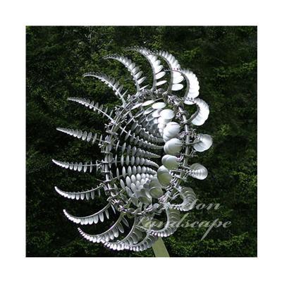 China Europe large fashion metal art outdoor kinetic wind sculpture kinetic energy cycle sculpture stainless steel sculpture for sale