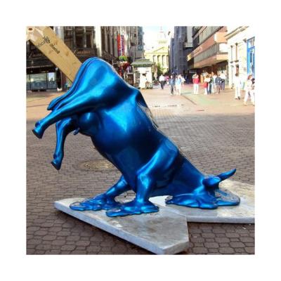 China Europe Modern Abstract Outdoor High Polished Stainless Steel Cow Parade Life Size Sculpture For Sale for sale