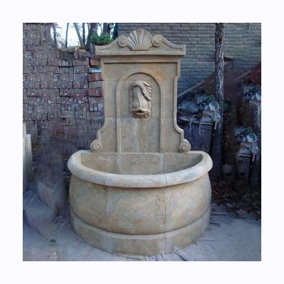 China Modern Antique Limestone Marble Granite Waterfall Stone Wall Fountain with Fish Statue for sale