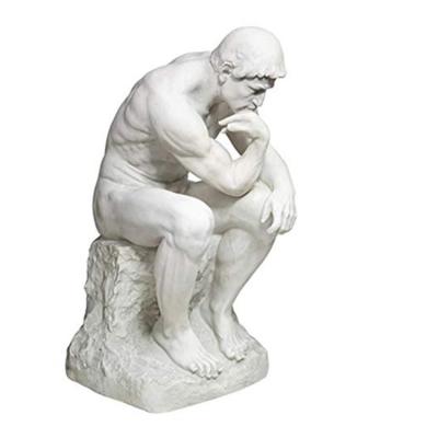 China Modern wholesale custom life size white marble stone thinker man statue sculpture for sale for sale