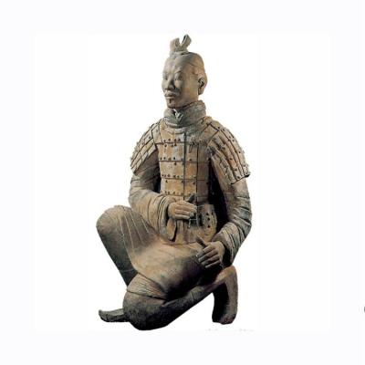 China Modern Ancient Chinese Stone Statue Life Life Size Archers Soldier Terracotta Kneeling Warriors Marble Sculpture for sale