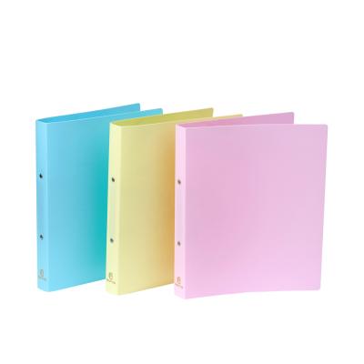 China Custom high quality eco-friendly colorful plastic pp binder cover a4 2 hole ring binder plastic file folder for sale