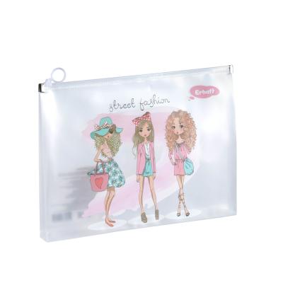 China Eco-friendly multifunctional clear plastic document file bag a4 pp information bag for student office storage creative zipper for sale