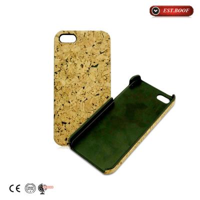 China Caja ultra fina del teléfono de Iphone 5s anti - tape el resbalón con corcho de madera detrás llaman por teléfono a la cubierta en venta