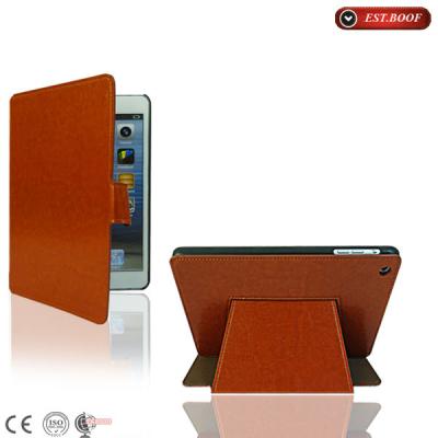 China 7.9inch Stand Ipad Mini Shockproof Leather Covers Customized , Brown for sale