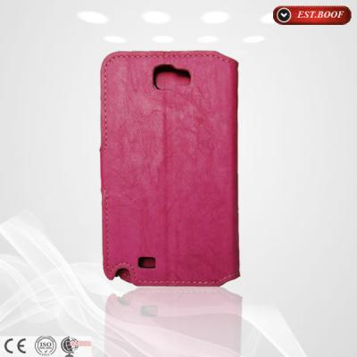 China Pink Color Wallet Flip Samsung Galaxy Phone Cases S2 I9100 With Strap for sale