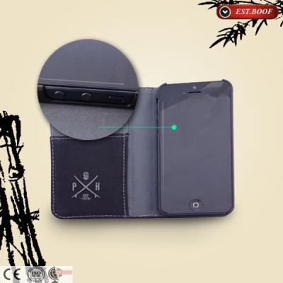 China ​Bamboo Chips And Cloth Eco-Friendly Wallet Cell Phone Cases For Iphone 5 for sale