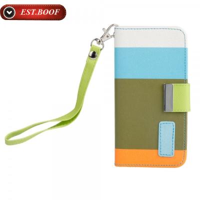 China Protable Colorful Pu Leather Wallet Cell Phone Cases Multifunction For Iphone for sale