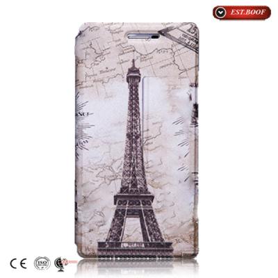 China Clear Illustration PU Leather Fit  Smart Cover Cases For Huawei P7 for sale