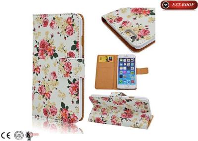 China Flip Pu Leather Cell Phone Cases / Slim Phone Wallet For Iphone 6 for sale