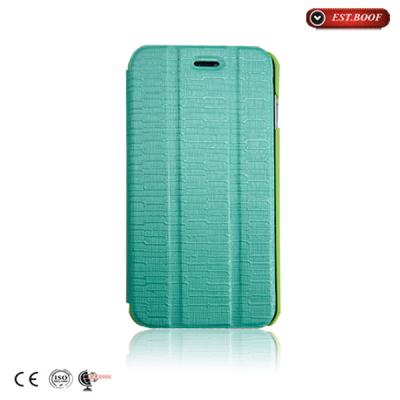 China 3 dobleces cubren cajas del teléfono celular con cuero del tirón verde de la cubierta del soporte de 4,7 pulgadas en venta