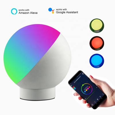 China Adjustable remote control wireless color changing WIFI APP RGBW tuya smart home Amazon Echo Alexa Google tuya table lamp for sale