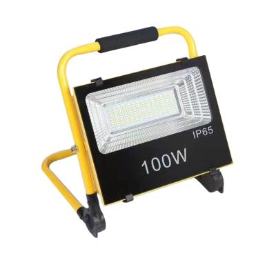 China Garden/Night Work/OEM Emergency Work Lamp 100W Rechargable Outdoor Portable Solar Powered Led Flood Light for sale