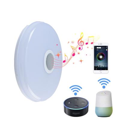 China Bedroom Rise Smart WiFi LED Ceiling Lights With High Sound Quality Speaker RGB Dimmable Bedroom Ceiling Light Works With Home/Alexa for sale